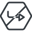 Line, up, normal, hexagon, sign, confirm, horizontal, mirror, arrow, prohibited, key, submit, send, return, enter, return-sign icon