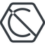 Line, right, normal, hexagon, prohibited, copy, law, copyright, lience, c icon