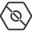 Line, normal, circle, hexagon, prohibited, dot, round icon