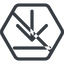 Line, up, normal, hexagon, download, downloaded, downloading, prohibited icon
