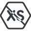 Line, normal, hexagon, extra, small, xs, size, prohibited, extra-small icon
