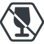 Line, normal, hexagon, glass, prohibited, party, wine, empty, champagne, glass-wine, drink, water, glass-wine-empty-solid icon
