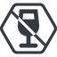 Line, normal, hexagon, glass, prohibited, party, wine, champagne, glass-wine, drink, water, glass-wine-solid icon