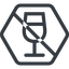 Line, normal, hexagon, glass, prohibited, party, wine, champagne, glass-wine, drink, water icon