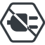 Line, up, normal, hexagon, prohibited, electricity, plug, charge, charger, electric, plug-solid, electrics, electrical icon