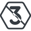 Line, normal, hexagon, three, prohibited, number, font, digit, 3 icon
