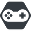 Down, normal, solid, hexagon, game, gaming, games, gamepad, pad, joystick, gamepad-solid icon