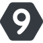 Down, normal, solid, hexagon, number, font, digit, 6, six, 9, nine icon