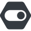 Down, normal, solid, hexagon, setting, apple, on, off, ios, switch, button, radio, switch-solid icon