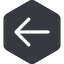 Left, solid, hexagon, arrow, direction, arrow-simple icon
