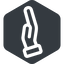 Left, normal, solid, hexagon, healthcare, help, care, gift, hand, giving, giving-hand, love, give icon