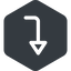 Left, normal, solid, hexagon, sign, confirm, arrow, key, submit, send, return, enter, return-sign icon