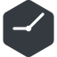 Right, normal, solid, hexagon, horizontal, mirror, clock, time, meeting, hour, minute, hours, minutes icon