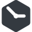 Right, normal, solid, hexagon, clock, time, meeting, hour, minute, hours, minutes, clock-solid icon