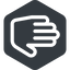 Right, normal, solid, hexagon, hand, stop, fingers icon