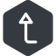 Right, normal, solid, hexagon, sign, confirm, arrow, key, submit, send, return, enter, return-sign icon