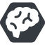 Normal, solid, hexagon, horizontal, mirror, side, human, idea, brain, intelligence, brain-side, brain-side-alt-solid, synapse, neuron, memory icon