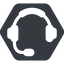 Normal, hexagon, horizontal, mirror, phone, , call, headset-solid, headset, headphone, microphone, support icon
