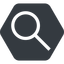 Normal, solid, hexagon, search, magnifying, glass, horizontal, mirror, research, magnifying-glass, keywords, keyword icon
