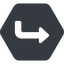 Up, normal, solid, hexagon, sign, confirm, horizontal, mirror, arrow, key, submit, send, return, enter, return-sign-solid, return-sign icon