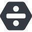 Normal, solid, hexagon, math, mathematics, mathematical, maths, division, operator, divide, division-solid icon