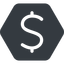 Normal, solid, hexagon, symbol, money, donate, donation, coin, dollar, currency, us, usa icon