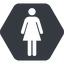 Normal, solid, hexagon, woman, human, dot, toilets, pictogram, dot-50, wc, women, women-toilets, dot-women-toilets icon