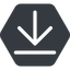 Up, normal, solid, hexagon, download, downloaded, downloading icon
