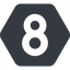 Normal, solid, hexagon, number, font, digit, 8, eight icon