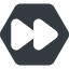 Up, normal, solid, hexagon, video, play, forward, backward, mp3, player, pause, forward-solid icon