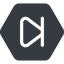 Up, normal, solid, hexagon, video, play, forward, backward, mp3, player, pause, step, forward-step icon