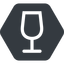 Normal, solid, hexagon, glass, party, wine, empty, champagne, glass-wine, drink, water, glass-wine-empty icon