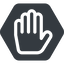 Up, normal, solid, hexagon, hand, stop, fingers icon