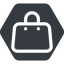 Normal, solid, hexagon, shopping, cart, market, hand, handbag, bag, bags icon