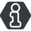 Normal, solid, hexagon, info, tag, information, faq icon