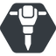Normal, solid, hexagon, tool, construction, noise, jackhammer, demolition, concrete, pneumatic, mining, drill, mining-dril, jackhammer-solid icon