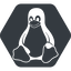Normal, solid, hexagon, brand, open-source, open, source, os, penguin, tux, unix, distribution, linux icon