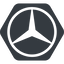 Normal, solid, hexagon, logo, brand, car, vehicle, cars, dutchland, benz, mercedes-benz, mercedes icon