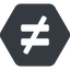 Normal, solid, hexagon, sign, not, symbol, math, mathematics, inequality, mathematical, equal, not-equal, different, not-equal-solid, maths icon