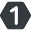 Normal, solid, hexagon, number, font, one, digit, 1 icon