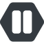 Normal, solid, hexagon, arrow, video, play, mp3, player, pause, pause-solid icon