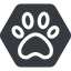 Up, normal, solid, hexagon, animal, cat, paw, dog, bear icon