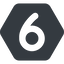 Normal, solid, hexagon, number, font, digit, 6, six, 9, nine icon