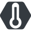 Normal, solid, hexagon, temperature, thermometer, heat, high, temperature-high-solid, temperature-high, hot icon
