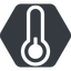 Normal, solid, hexagon, temperature, low, freeze, thermometer, cold, temperature-low icon