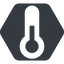 Normal, solid, hexagon, thermometer, cold, heat, temperature-solid icon