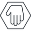 Thin, line, down, solid, hexagon, hand, stop, fingers, hand-thin icon