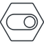 Thin, line, down, hexagon, setting, apple, on, off, ios, switch, button, radio, switch-thin icon