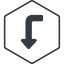 Thin, line, left, hexagon, sign, confirm, horizontal, mirror, arrow, key, submit, send, return, enter, return-sign-solid, return-sign icon