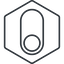 Thin, line, left, hexagon, setting, apple, on, off, ios, switch, button, radio, switch-thin icon